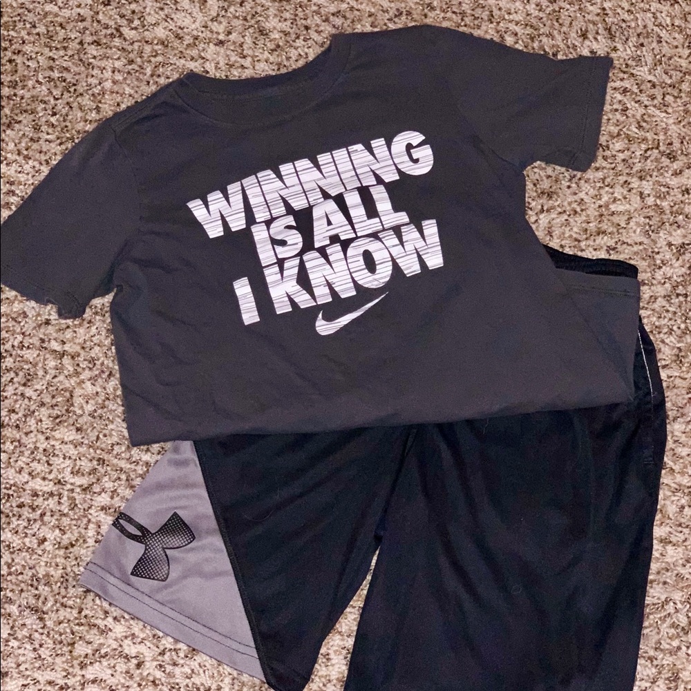 | Youth Nike Shirt | Under Armour Shorts |